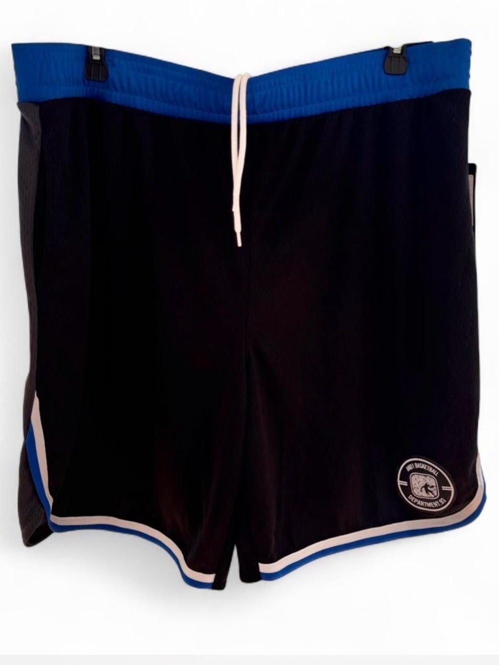 AND1 Men's 2XL Basketball Shorts NWT Black Blue Hoop 10" Inseam Athletic Gym